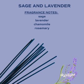 SkyeLight Incense Sticks | Highly Fragrant handmade incense Sticks | Bold Scents - scent: Sage and Lavender