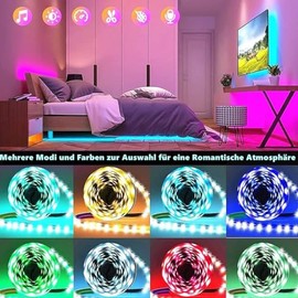 Tenmiro Tenmiro LED Strip 30m, RGB LED Streifen Musik sync Selbstklebend Led Lichterleiste mit Fernbedienung und APP, Dimmbar Farbwechselnd Timer Led Band fr Zuhause Partei Festliche Dekoration (2 * 15m)