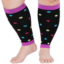 Abodhu Plus Size Compression Leg Sleeves for Women& Men 15-20mmHg Wide Calf Knee High Leg Sleeves