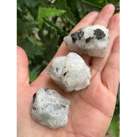 GAF TREASURES 3 Pcs Raw Rainbow Moonstone Crystals, Natural Rainbow Moonstone Stone, Rainbow Moonstone Rough, Rainbow Moonstone Healing Crystals (Rainbow Moonstone)