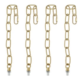 PATIKIL 1 ft Light Fixture Chain, 4 Set Lighting Chain Metal Looping Link with Quick Link Screw Lock Connectors Up to 110 lbs for Pendant Lights Chandeliers Swag Lights, Bronze