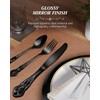 Aswwid 48 Pieces Black Silverware Set for 8, Retro Royal