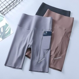 Summer Yoga Pants Recommendation: Nylon High-Waist Cropped Shark Yoga Pants with 5 Pockets Cropped 5-Point Pocket Gray+3XL 5ea