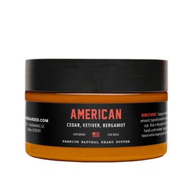 Live Bearded Beard Butter, 3 fl oz - Made in the USA - All-Natural Leave-in Conditioner and Softener with Shea | American Scent - Cedar, Vetiver, Bergamont