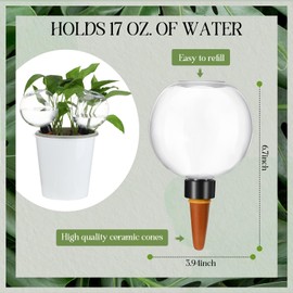 Domensi 2 Pcs Watering Globes Automatic Plastic Self Watering Planter Insert Waterer Watering Bulbs 17 oz for Indoor Plants Drip Irrigation Plant Watering Devices with Slow Release Control for Garden