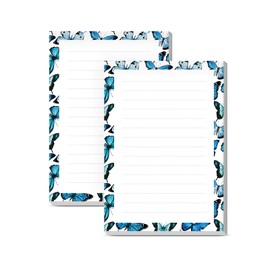 SXboxing Sticky Notes 4X6 Inches, 2 Pack Large Cute Self-Stick Pads, Bright Funny Memo Pads Easy to Stick for Home, Office Cute Blue Butterfly