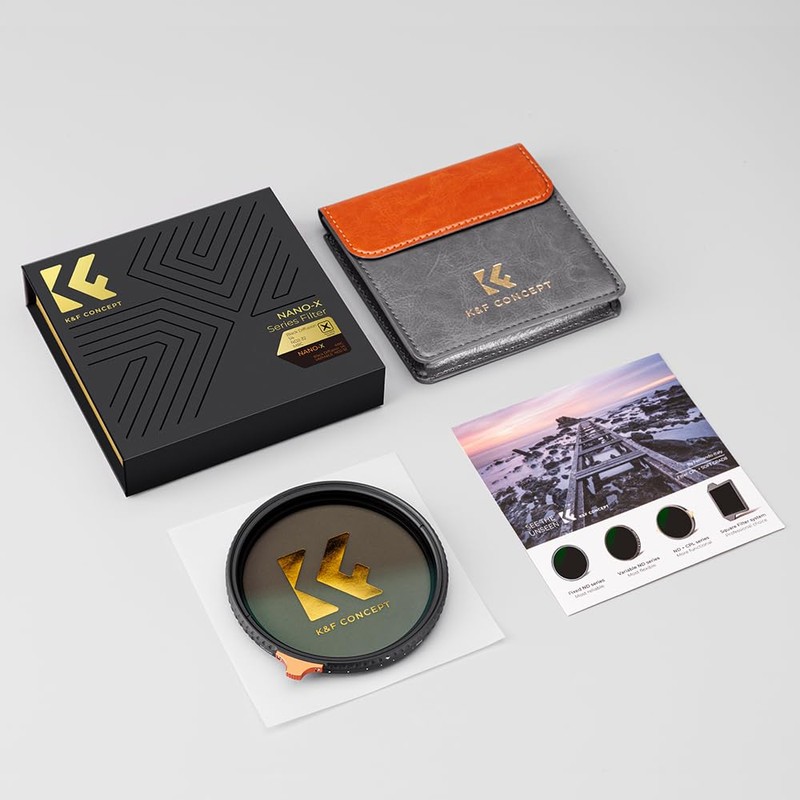 K&F Concept 62mm 1/4 Black-Mist & Variable ND2-32 Filters, Multi-functional