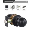 Lanwandeng Matte Black Passage Keyless Door Knobs for Closet/Hall/Conference Room,