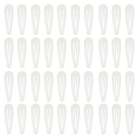 Pack of 40 Hair Clips Girls 5 cm Metal Snap Hair Clips for Women Hair Accessories (White)