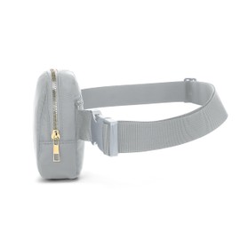 Riñoneras impermeables para mujer, mini riñonera para niños, riñoneras para mujer, riñoneras para mujer, impermeable, bolsa cruzada de moda con correa ajustable, Gris claro