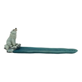 ICE ARMOR 11" Long Wolf Howling Incense Burner Statue Sculpture Ornament Decoration Home/Room Decor Ideas for Housewarming, Holidays and Birthdays Great Collectible Addition