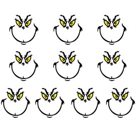 Finduat 10 PCS Christmas Decorations Stickers for Ornaments, Decals Vinyl Sticker, Christmas Decorations, DIY Sticker, Christmas Stickers for Home Project, Party Supplies(Yellow)