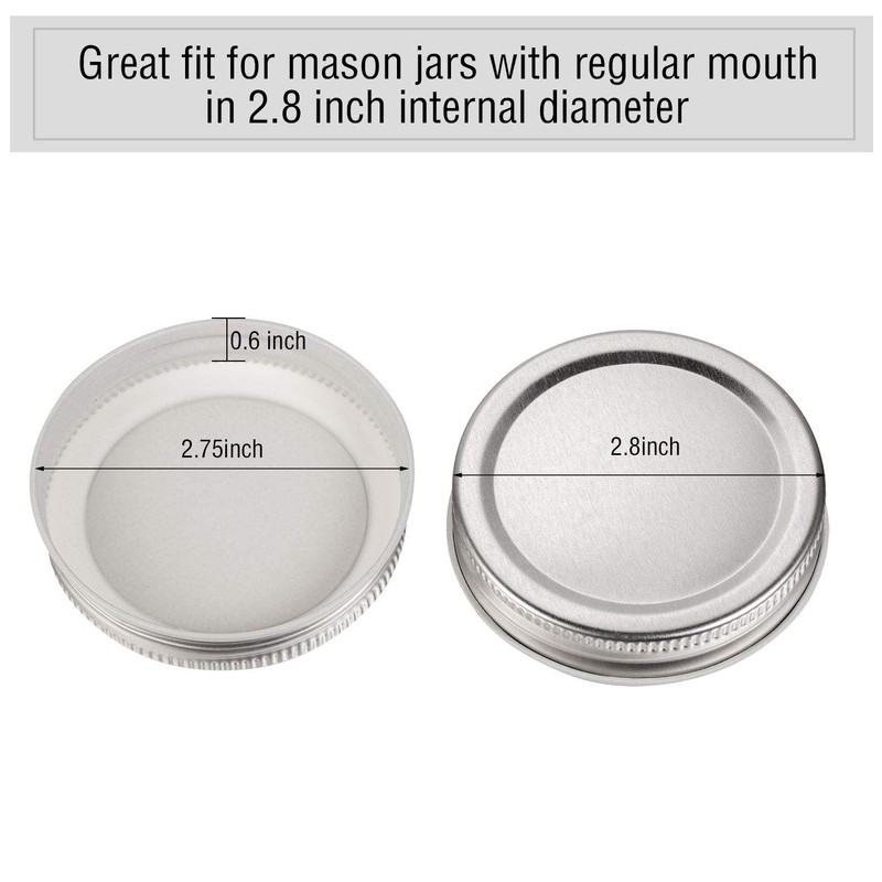 Chuangdi 30 Packs Mason Jar Lids Regular Mouth Leak Proof