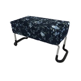 Compact sitting chair, Small, Foldable (Pattern) (Small Flower Navy)