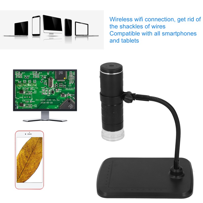 Wireless Digital Microscope 50 to 1000X Portable 2MP with Flexible