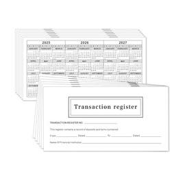Paquete de 12 registros de cheques de 6 x 3 pulgadas para chequera personal – Registros de transacciones de libro mayor en blanco para bancos personal
