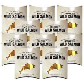 SeaBear - Pacific Northwest Smoked Wild Salmon Double Sided Pillow Pack for Gift Sets - 10 Pack
