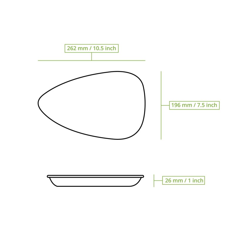 BIOZOYG Disposable Plates, Pack of 50, 17 cm Drop-Shaped -