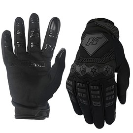 KAIWENDE Men’s Dirt Bike Riding Gloves -Full Finger Touch-Screen Motocross/Motorcycle Gloves for BMX MX ATV MTB Off-Road Riding (Small, Black)