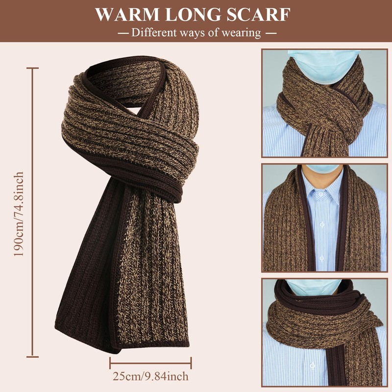 floconssy 3 PCS Men's Winter Hat Scarf Gloves Set, Warm