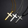 AIKS Men's Cross Scripture Scripture Engraved Black Cross Pendant, Good