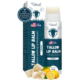 Bálsamo labial de sebo de ternera, cera de abejas natural de sarga, crema hidratante hidratante alimentada con pasto de bisonte, bálsamo para el cuidado de los labios, alivia los labios agrietados