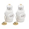 QMTSINEW 2-Pack E26 Socket Outlet Adapter with Pull Chain Switch,