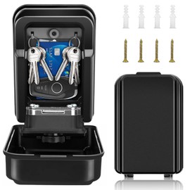 Key Safe with Number Code, Large Outdoor Key Cabinet with 4 Digit Key Safe, Waterproof Key Box, Waterproof, Rustproof, Ultra Robust, for Home, Garage, Office, School (Wall Mounting)