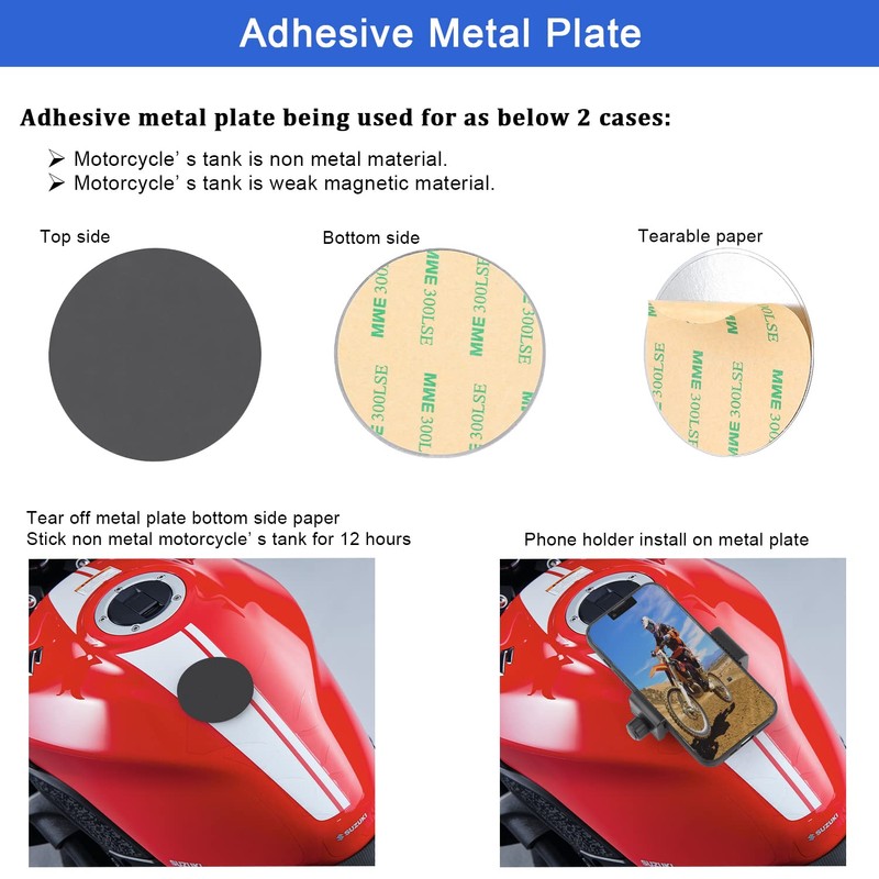 Magnetic Motorcycle Phone Mount Holder,Strong Magnetic Attracts Tank,Non-Slip & Anti-Scratch,
