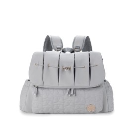 Lmbabter - Bolsa de pañales para mamá, mochila de viaje, bolsa de maternidad, elegante bolsa de bebé con cambiador para mamá, Gris, Large, Mochila para pañales