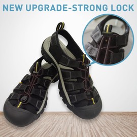 NDTEZUGT 2 Pairs Elastic No Tie Shoe Laces Replacement Laces for Keen Sandal, Round No Tie Shoelaces for Adults and Kids, 2 Pairs Brown (Strong Lock), 40Inch