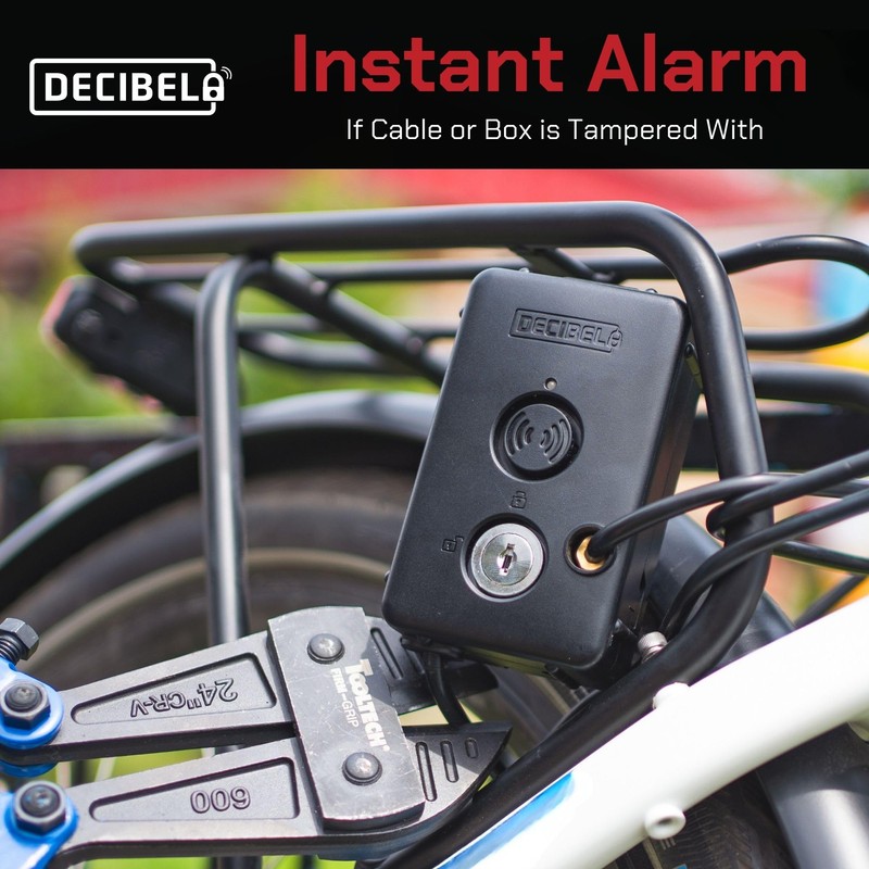 Decibel 6ft Cable Lock with 100dB Alarm, Security Cable and