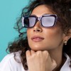 Contacta, DAFNE Women's Polarized Lens Sunglasses Shiny Semi Transparent Clear