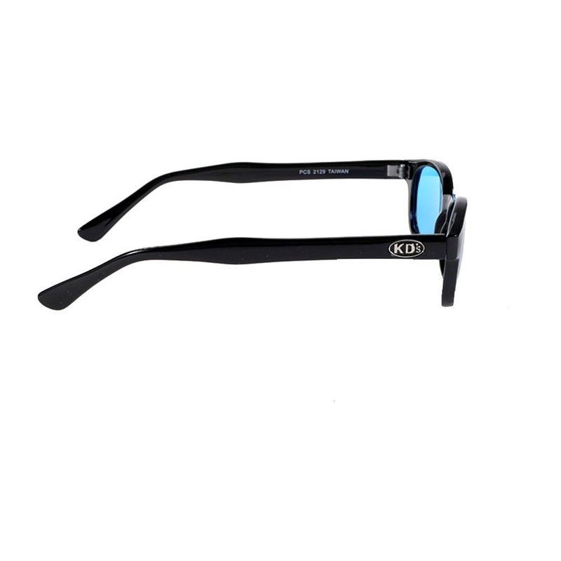 Pacific Coast Original KD's Biker Sunglasses (Black Frame/Turquoise Lens)