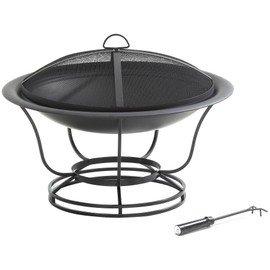 Crosley Furniture Buckner Outdoor Fire Pit with Steel Mesh Lid - Black