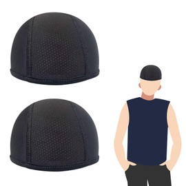 [PrimeBlis] インナーキャップ 速乾薄型 サイクルキャップ 吸汗 スカルキャップ ヘルメット インナー 帽子 防汚 通気 自転車 (ブラック, F)