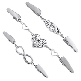 3pcs Vintage Sweater Clips, Shawl Clips for Women Clothing Retro Cardigan Collar Clips Back Cinch Clips Dress Shirt Brooch Clip Waist Cincher Clip, Prevent Clothing from Slipping Off (Style 1)