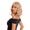 Pelucas para Mujer de Pelo Corto ondulado con Flequillo(12’’/30cm, Oro)