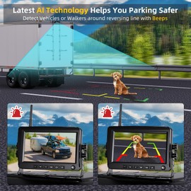 RV Wireless Backup Camera Plug and Play: Pre-Wired for Furrion System Recording Back Rear View Camera Easy Setup for Truck Trailer Motorhome Night Vision HD 1080P 7'' Monitor Split Screen Xroose CW7