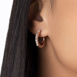 FURLA ACCESSORY FJ2011ETU Women's SPARKLING EARRINGS Earrings, Stainless Steel, Pink Gold, 0.5 inches (13 mm), Jewelry Manufacturer, Stainless Steel, No Gemstone