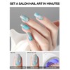 EBANKU Semi Cured Gel Nail Strips, 20PCS Blue Marble UV