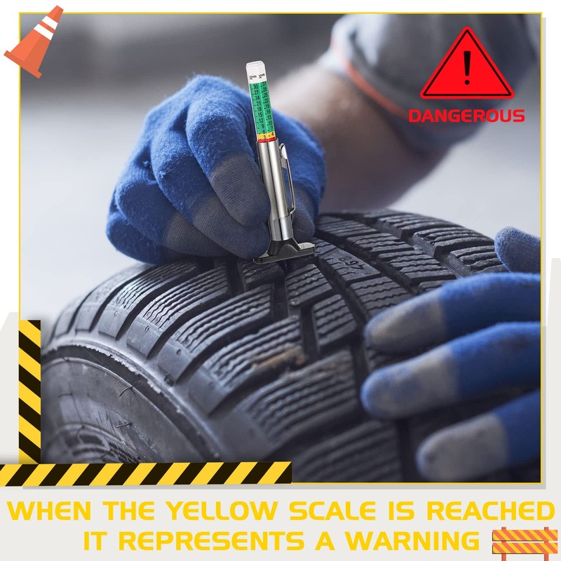 100 Pieces Tyre Tread Depth Gauge Color Coded Tire Depth