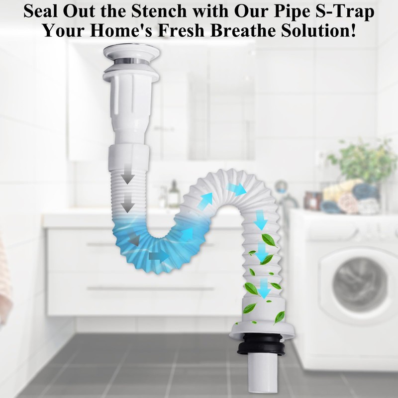 Flexible Waste Pipe,Viceda 40mm Bathroom Sink Waste Pipe with Waste