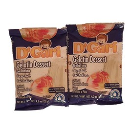 D Gari pack of 2 Cristalina con sabor a Piña Gelatin 4.2oz, Quick Snacks, Crystal Dessert, Gelatin, Mix, Mexico, Powder