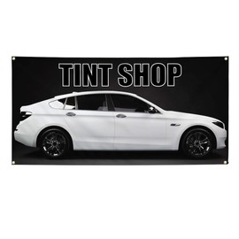 Vinyl Banner Multiple Sizes Tint Shop A Outdoor Advertising Printing Automotive Outdoor Weatherproof Industrial Yard Signs 4 Grommets 12x30Inches