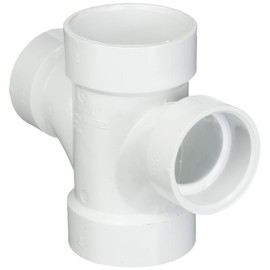 GENOVA PRODUCTS 73521 Genova 700 Dwv Reducing Double Sanitary Tee, 2 X 2 X 1-1/2 X 1-1/2 In, Hub, Sch 40, Pvc, 2" x 1