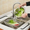 Over The Sink Colander Stainless Steel Telescopic Strainer Basket Rubber