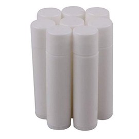 VASANA 50PCS 5ml Empty Refill White Plastic Lip Gloss Balm LipStick Tubes Chapstick Sample Packing Vials Holder Bottles DIY Beauty Tool with Twist Bottom and Top Cap