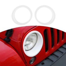 RT-TCZ for Wrangler JK Headlight Cover Trim Bezels for Jeep Wrangler JK JKU 2007-2017 White Exterior Accessories 2pcs