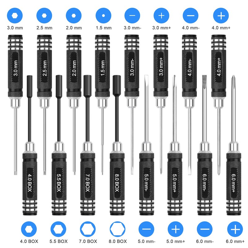 RC Hex Screwdriver Tool Set 16 Pcs Screwdrivers Kit 4